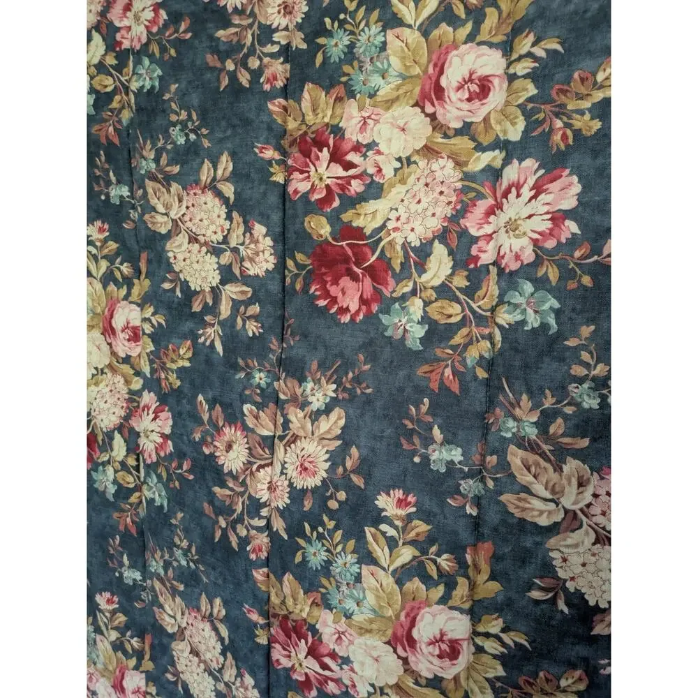 Vintage Ralph Lauren Chadwick Blue Floral Twin Comforter Ocean Wash Cottage USA